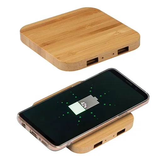 Eco friendly Wireless Charger with 2 USB ports